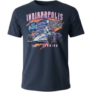 IndyCar T-Shirt Mens XL Navy Blue 108th Indy 500 Motor Speedway Cotton Graphic